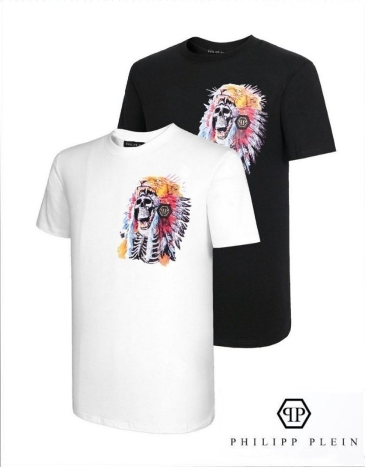 필립플레인 스컬 추장 라운드 반팔티