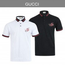 구찌 스네이크 자수 웹 PK 반팔 카라티