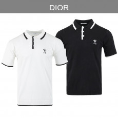 구찌 벌 자수 라이닝 반팔 카라 니트