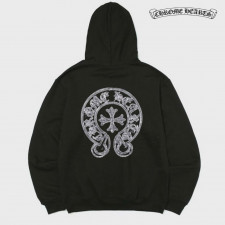 크롬하츠 로고 십자가 후드티