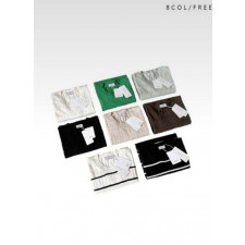 아미 체인 하트 로고 코튼 꽈베기 반팔 니트