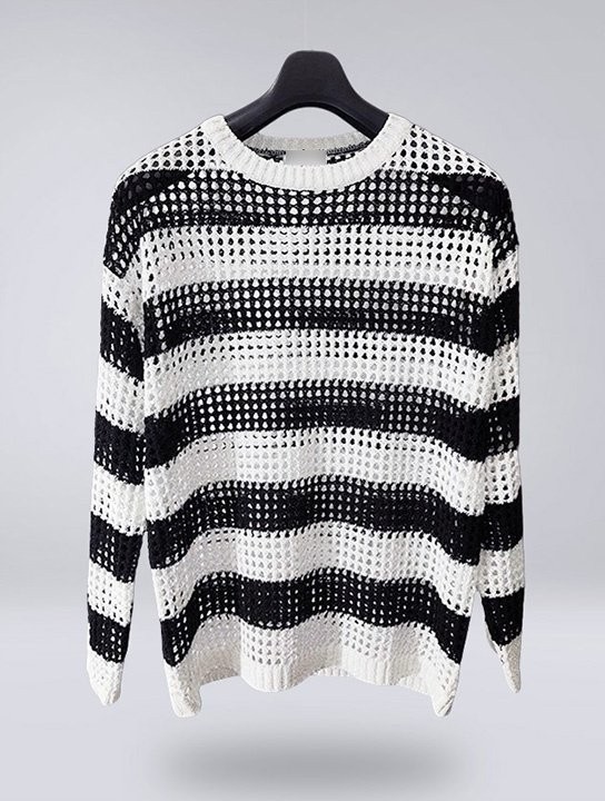 입생로랑 단가라 망사 쿨 니트