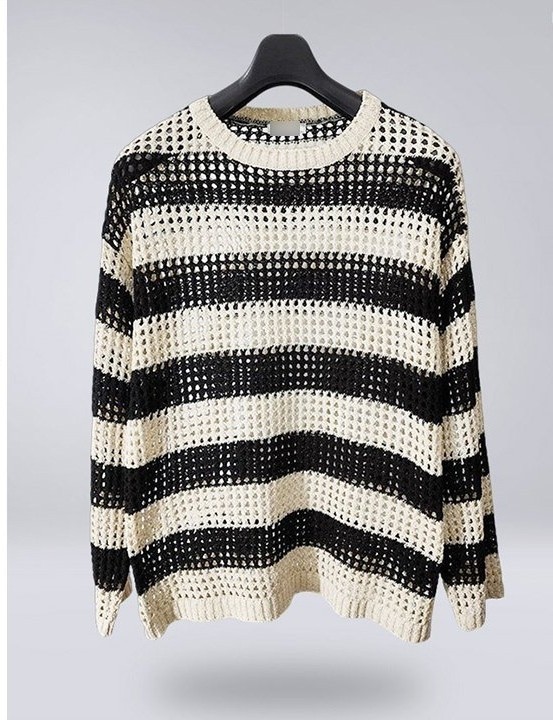 입생로랑 단가라 망사 쿨 니트