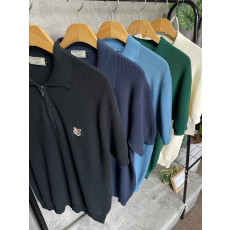 메종키츠네 코헨 하찌 카라 반팔 반집업