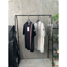 몽클레어 삼선 라인 반팔 니트