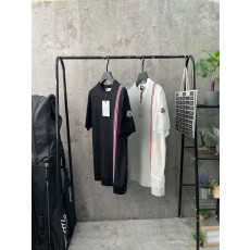 몽클레어 삼선 라인 반팔 니트