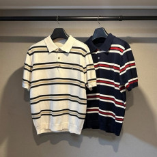 프라다 스트라이프 반팔 카라 니트