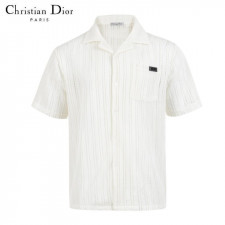 디올 스틸 레더탭 크로세 반팔 셔츠