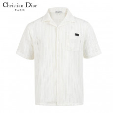 디올 스틸 레더탭 크로세 반팔 셔츠