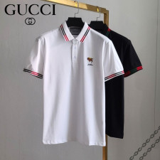 구찌 벌 자수 배색 PK 반팔 카라티