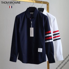 톰브라운 배색 완장 베이직 셔츠