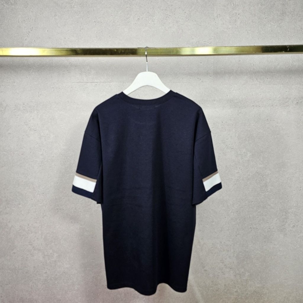 몽클레어 배색 밴딩 라운드 반팔티