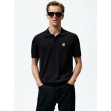 메종키츠네 브라운 폭스헤드 카라 반팔 니트