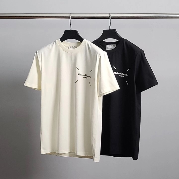 메종마르지엘라 테이프 프린팅 라운드 반팔티