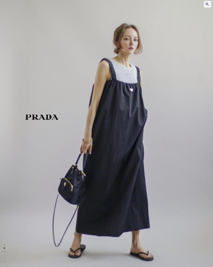 프라다 여성 세이프 바스락 맥스 드레스 원피스