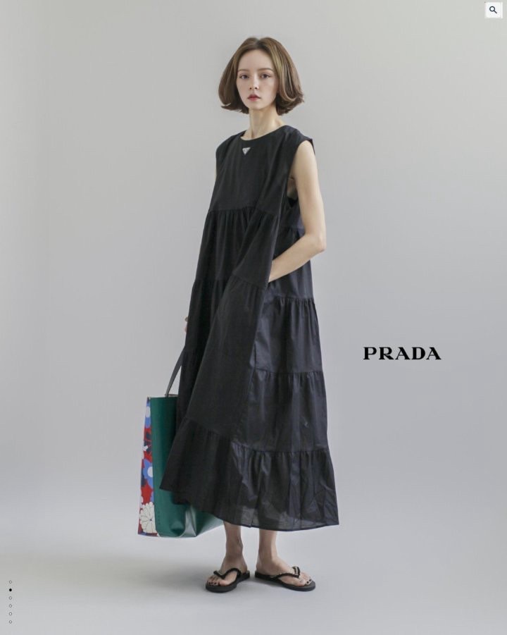 프라다 여성 모던 셔링 원피스