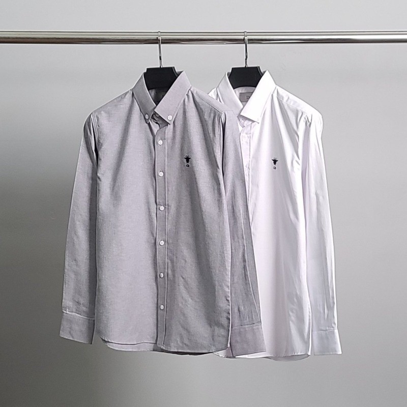 디올 블랙 벌 자수 옥스포드 셔츠