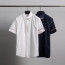 톰브라운 카라 라인 소매 삼선 반팔 셔츠