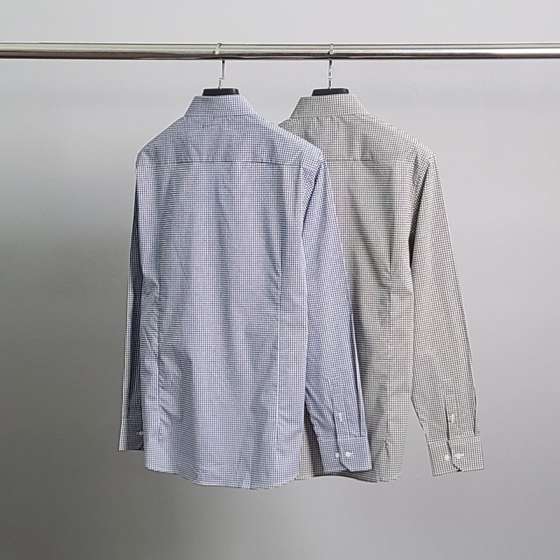 아미 스몰 하트 자수 체크 셔츠