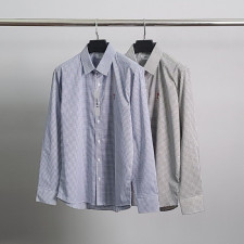 아미 스몰 하트 자수 체크 셔츠