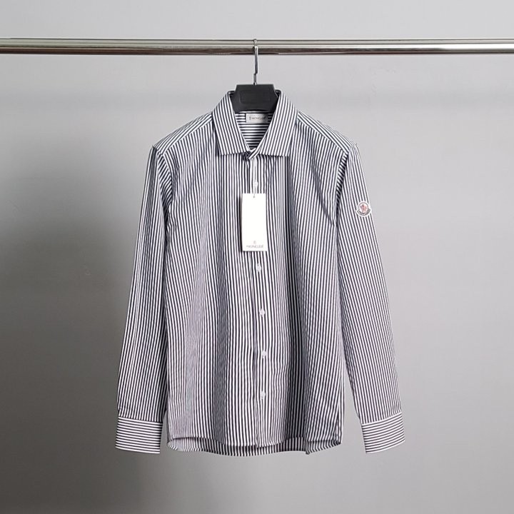 몽클레어 로고 와펜 스트라이프 셔츠