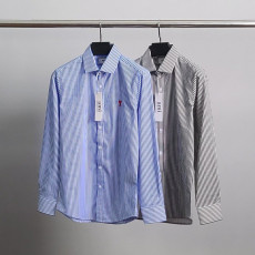 아미 스몰 하트 자수 스트라이프 셔츠