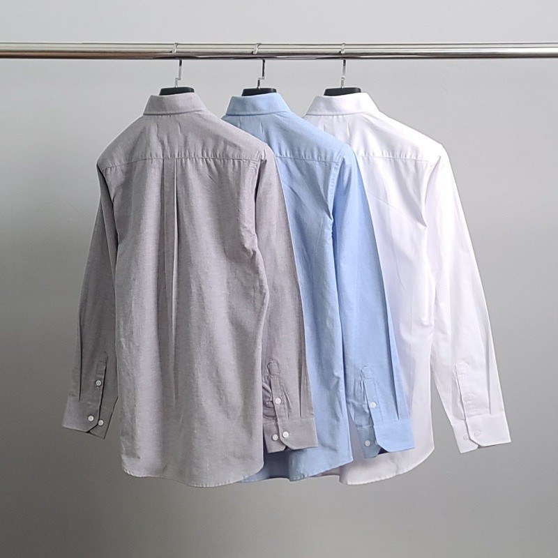 아미 블랙 하트 자수 옥스포드 셔츠