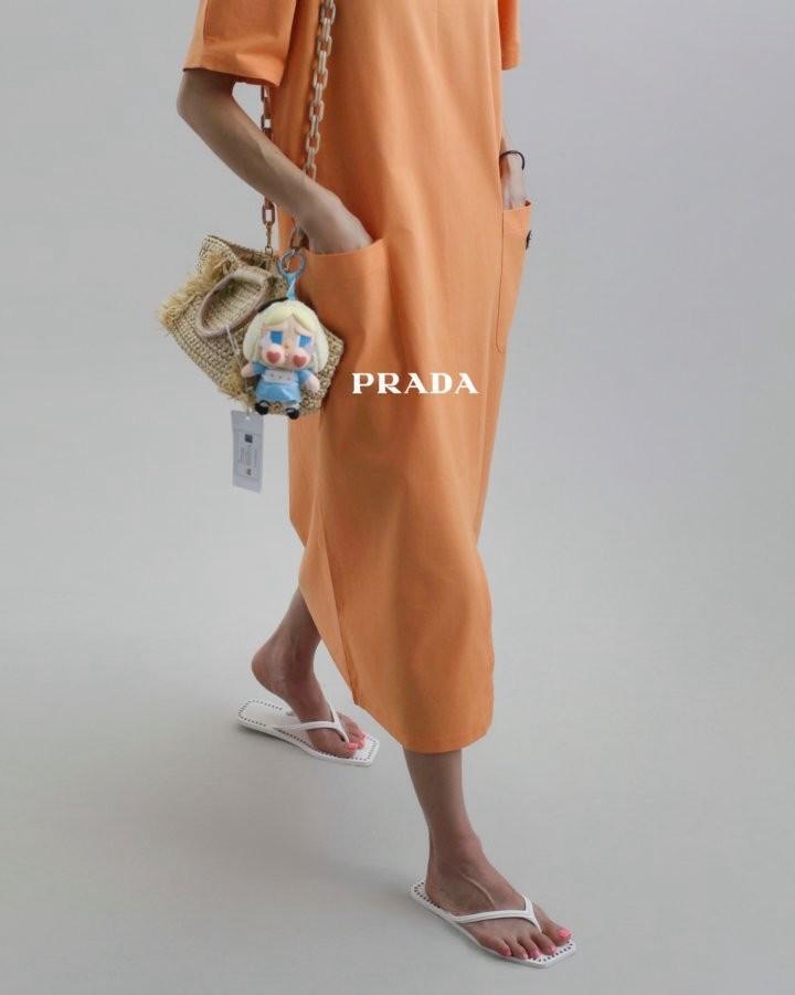 프라다 여성 벨로아 린넨 원피스