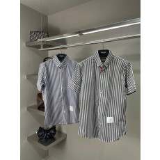 톰브라운 히든 삼선 스트라이프 반팔 셔츠