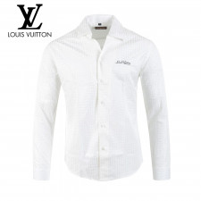 루이비통 자수 로고 백레더 다미 슬림 셔츠