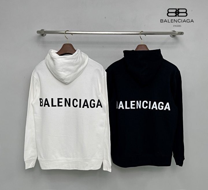 발렌시아가 백로고 베이직 후드티