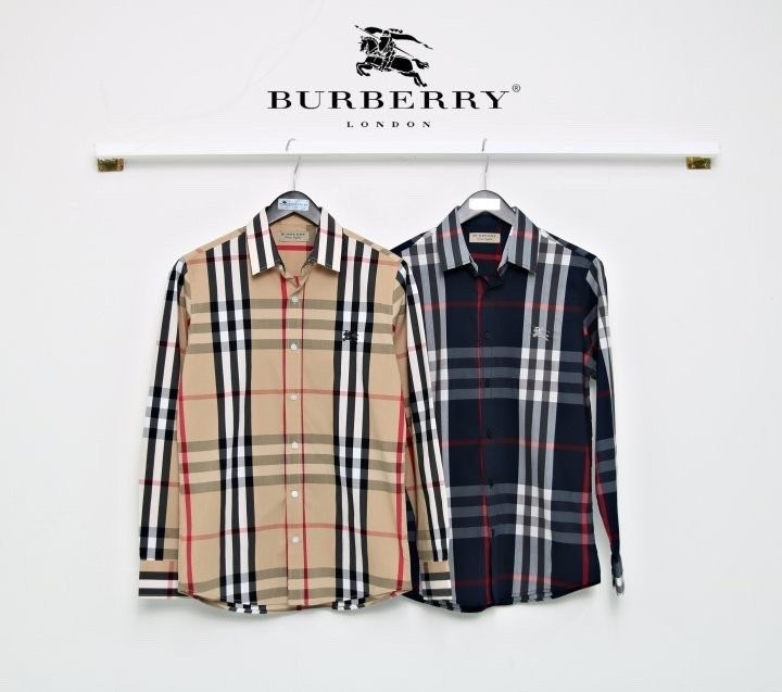 버버리 기사 자수 OG 체크 셔츠