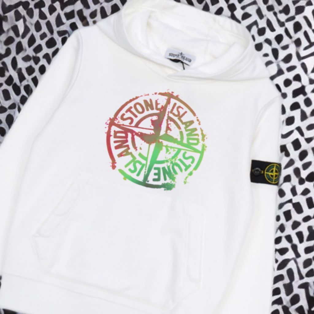 스톤아일랜드 형광 로고 후드티