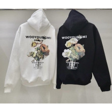 우영미 뉴시즌 플라워 백로고 후드티