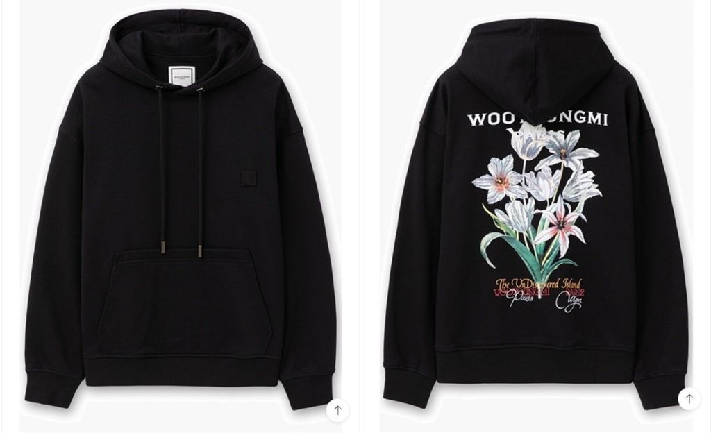 우영미 쉐도우 플라워 후드티