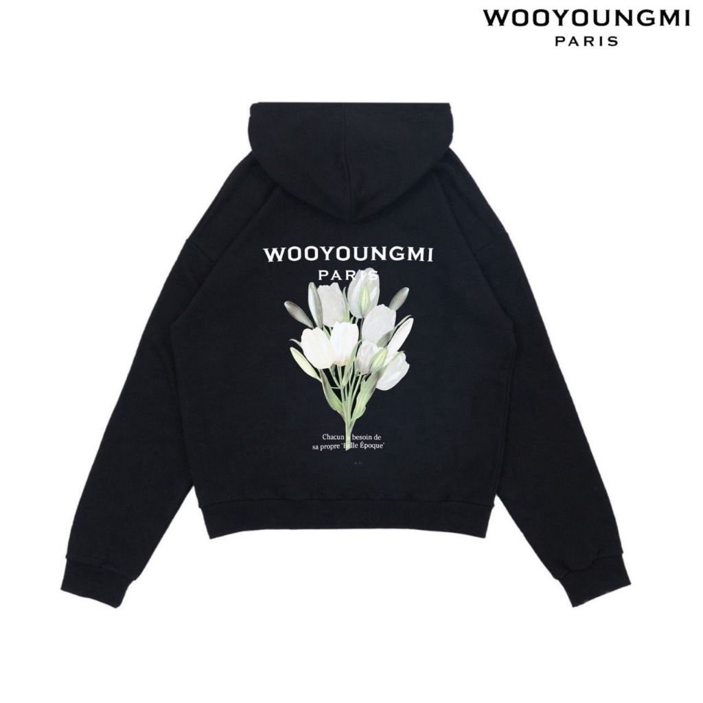 우영미 백로고 툴립 후드티