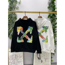 오프화이트 브러쉬 애로우 후드티