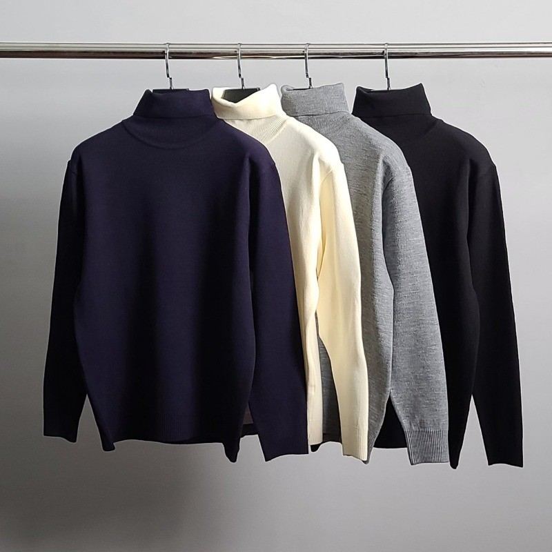 꼼데가르송 화이트 와펜 터틀넥 니트