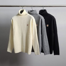 메종키츠네 꽈배기 폴라 니트