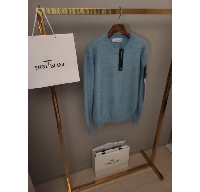 스톤아일랜드 실크 앙고라 라운드 니트