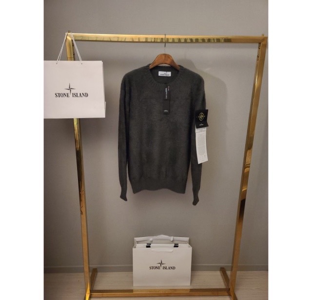 스톤아일랜드 실크 앙고라 라운드 니트