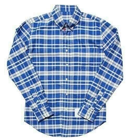 톰브라운 블루 체크 셔츠