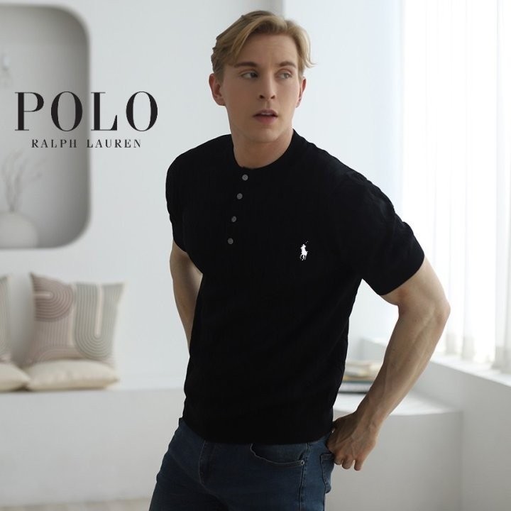 폴로 랄프로렌 트임 꽈베기 반팔 니트