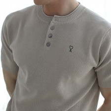 아미 체인 하트 반팔 니트