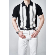 로로피아나 반팔 셔츠 카라 니트