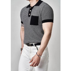 로로피아나 한정판 시그니처 반팔 카라 니트