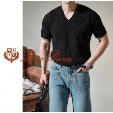 로로피아나 콘웨이 V 반팔 니트