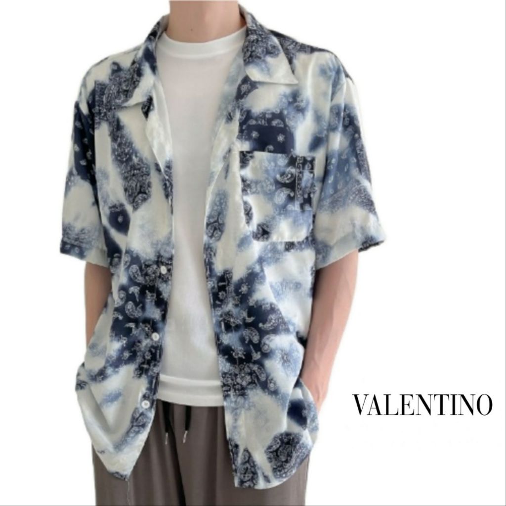 발렌티노 하와이안 반팔 셔츠