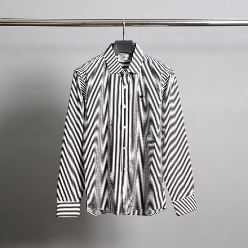 디올 벌 자수 스트라이프 셔츠