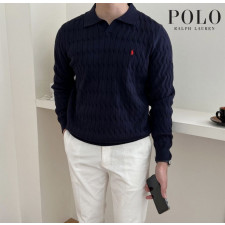 폴로 캐시코스 꽈배기 머슬 카라 니트